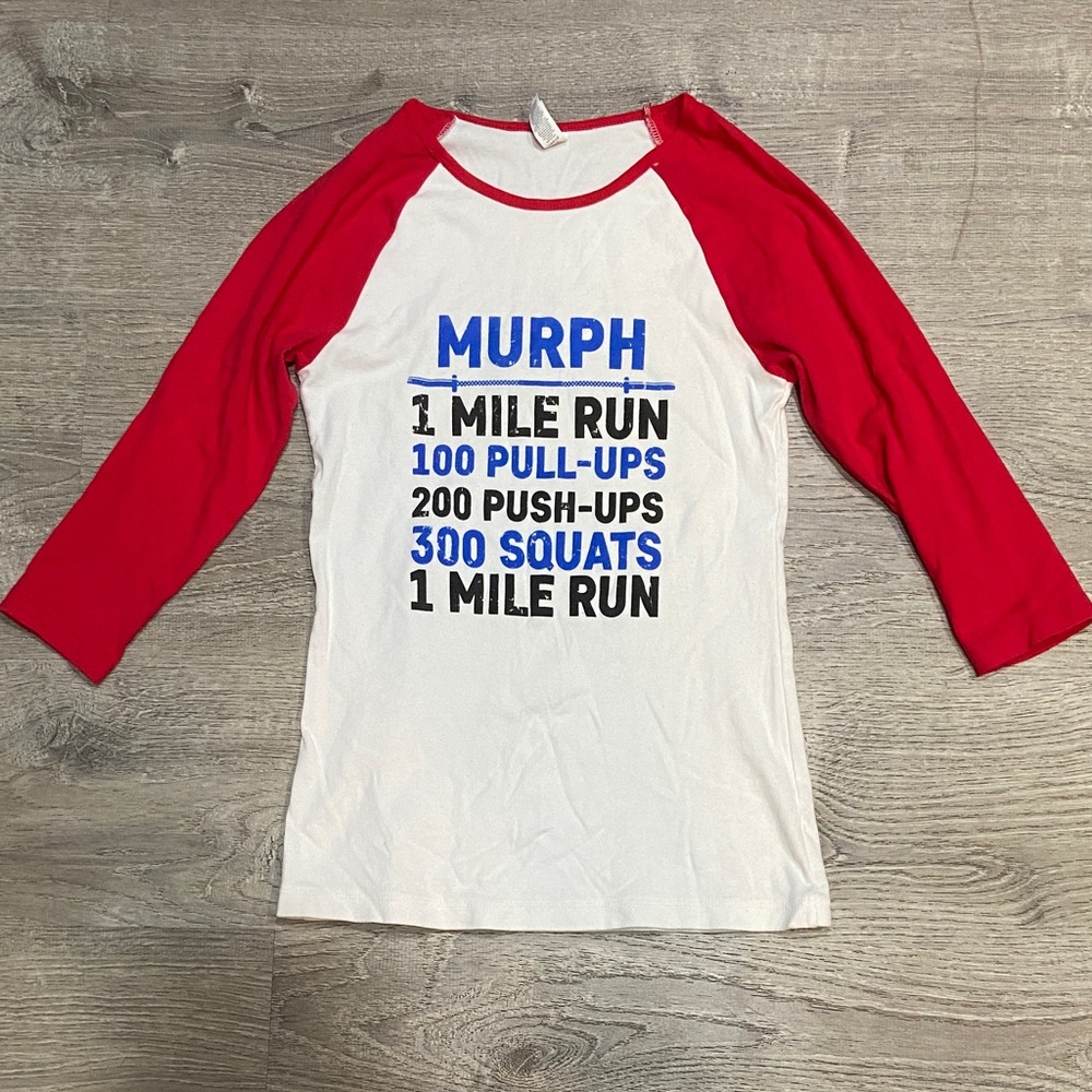 Red and White Kids Raglan Shirt